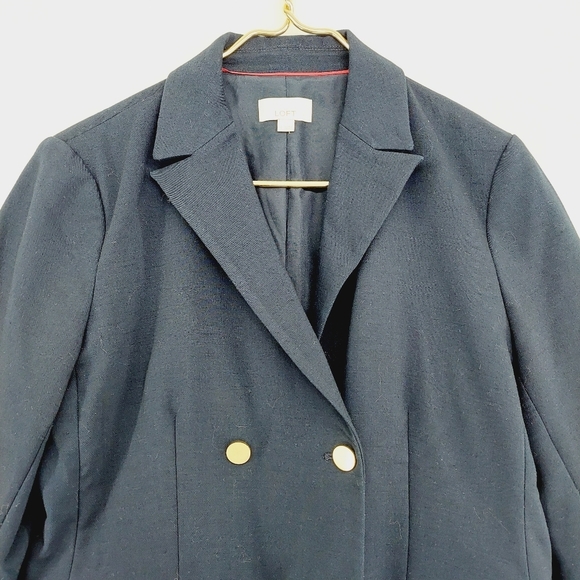 Ann Taylor Loft Blue Button Nautical Business Casual Notched Lapels Blazer P4662 - Picture 2 of 8